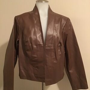🔥#192, JESSICA LONDON, NWT, size 14, no pockets, no buttons,  soft leather,